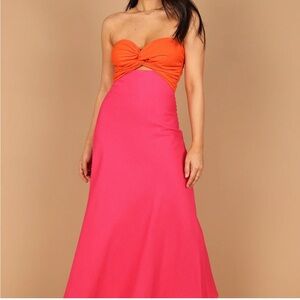 Petal and Pup Orange and Pink Dress NWT